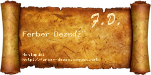 Ferber Dezső névjegykártya
