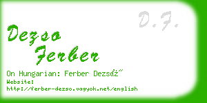 dezso ferber business card